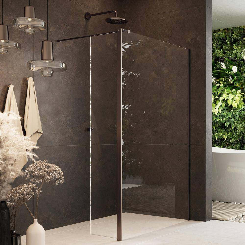 Scudo Dawn Minos Frameless Brushed Bronze Wetroom Panel