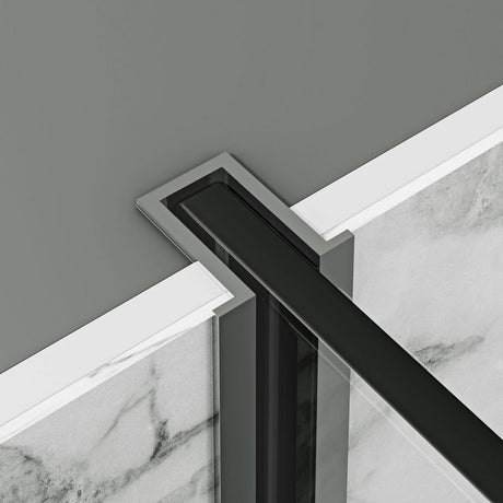 Scudo Dawn Minos Frameless Recessed Chrome Wetroom Panel Recessed