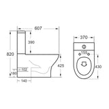 Scudo Deia 425mm Rimless Closed Back Pan lifestyle dimensions