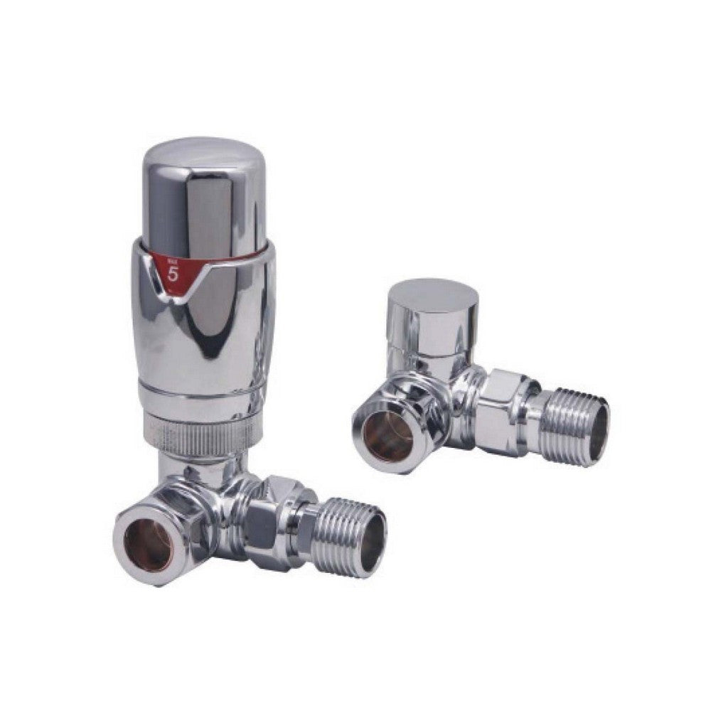 Scudo Designer Chrome TRV Corner Radiator Valves