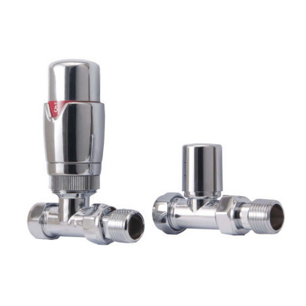 Scudo Designer Chrome TRV Straight Radiator Valves