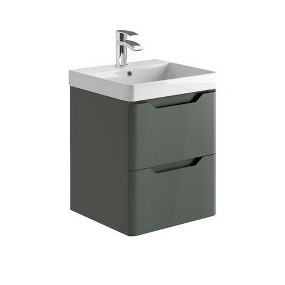 Scudo Ella 500mm Anthracite Wall Mounted Vanity Unit with Basin