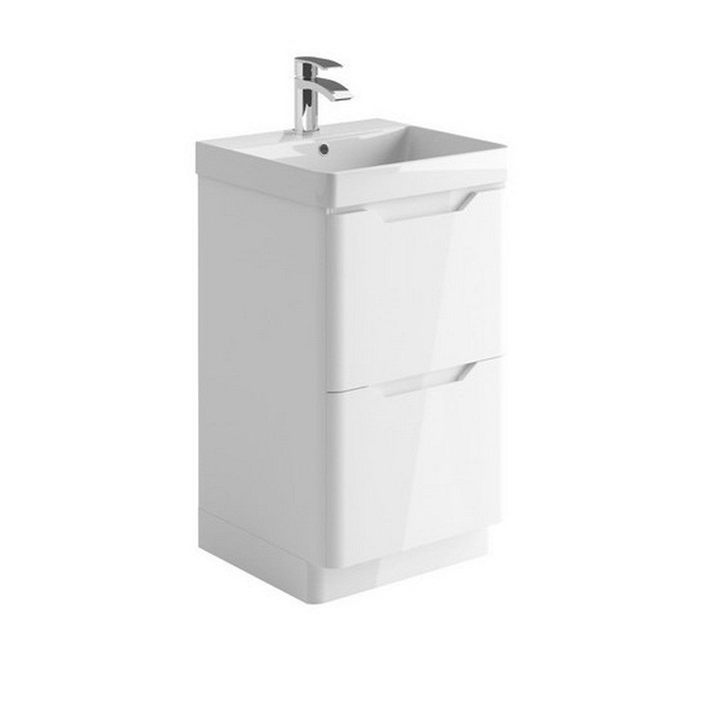 Scudo Ella 500mm Gloss White Floorstanding Vanity Unit with Basin