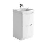 Scudo Ella 500mm Gloss White Floorstanding Vanity Unit with Basin