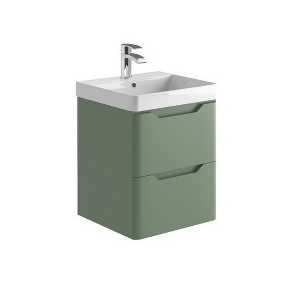 Scudo Ella 500mm Sage Green Wall Mounted Vanity Unit with Basin