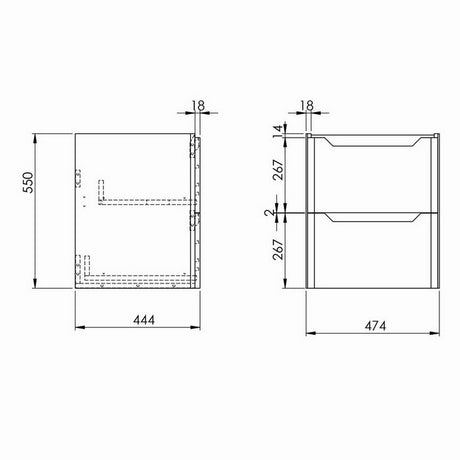 Scudo Ella 500mm Sage Green Wall Mounted Vanity Unit with Basin Dimensions