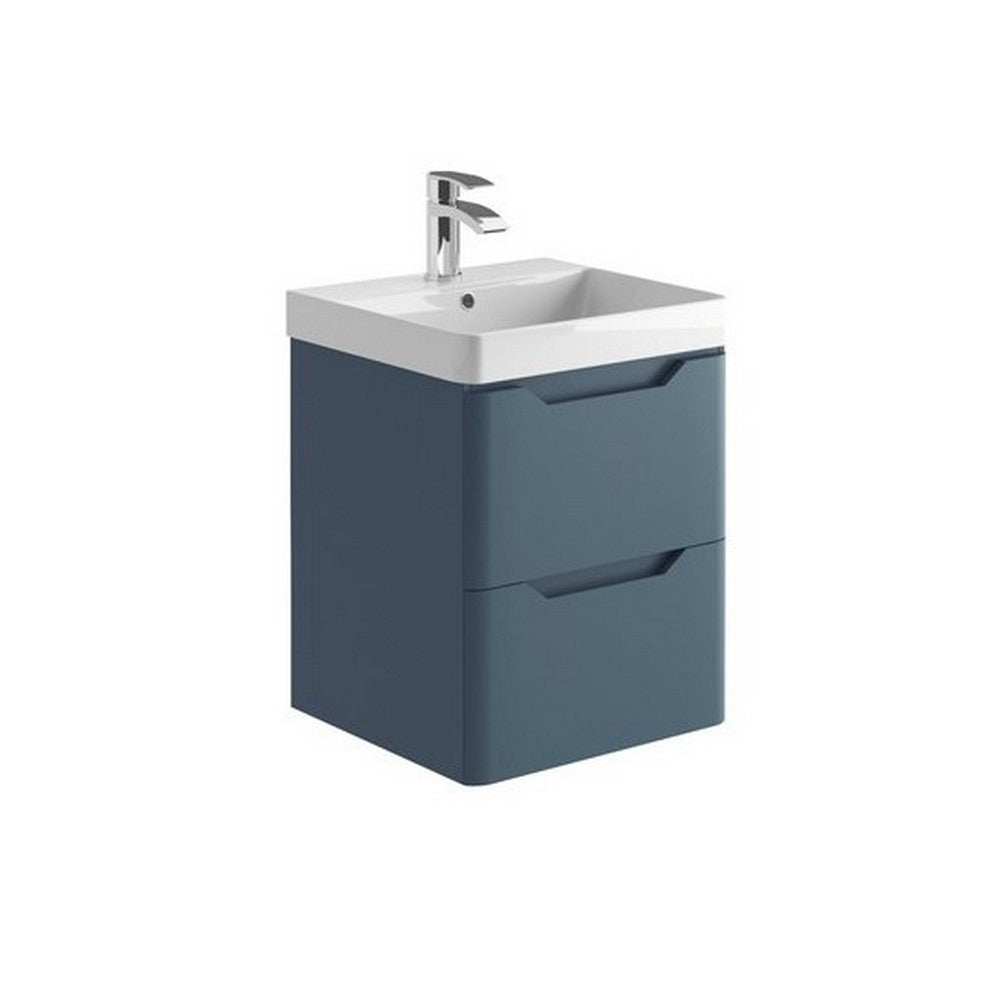 Scudo Ella 500mm Twilight Blue Wall Mounted Vanity Unit with Basin
