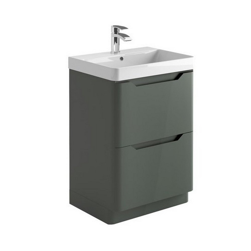 Scudo Ella 600mm Anthracite Floorstanding Vanity Unit with Basin