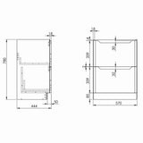 Scudo Ella 600mm Twilight Blue Floorstanding Vanity Unit with Basin Dimensions
