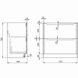 Scudo Ella 800mm Anthracite Floorstanding Vanity Unit with Basin Dimensions