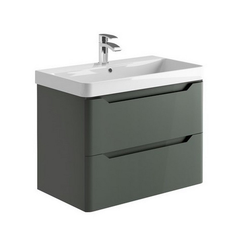 Scudo Ella 800mm Anthracite Wall Mounted Vanity Unit with Basin