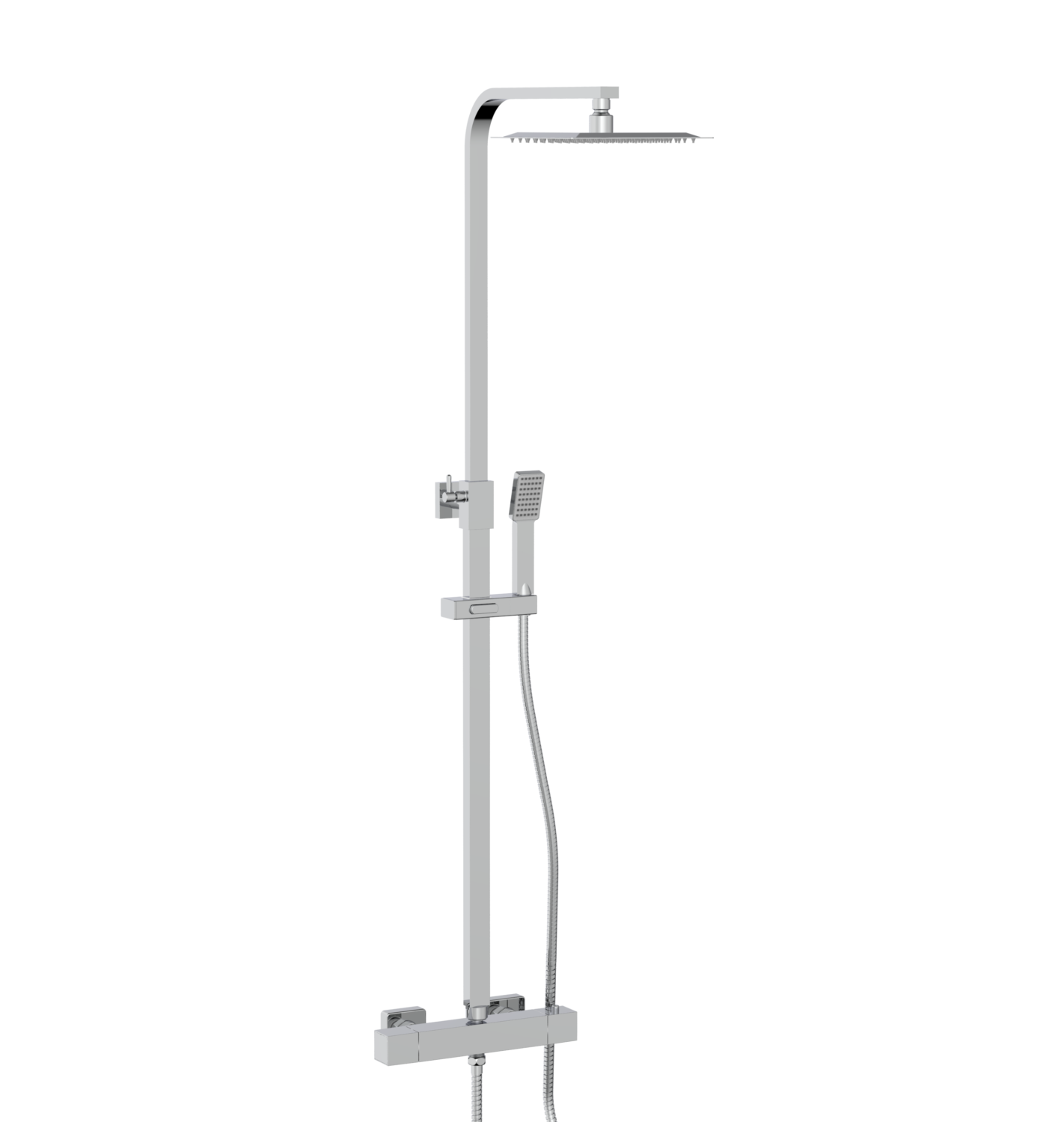 Scudo Elliot Chrome Square Rigid Riser Shower