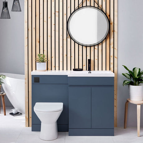 Scudo Empire 1100mm Matt Twilight Blue Right Handed Furniture Pack lifestyle