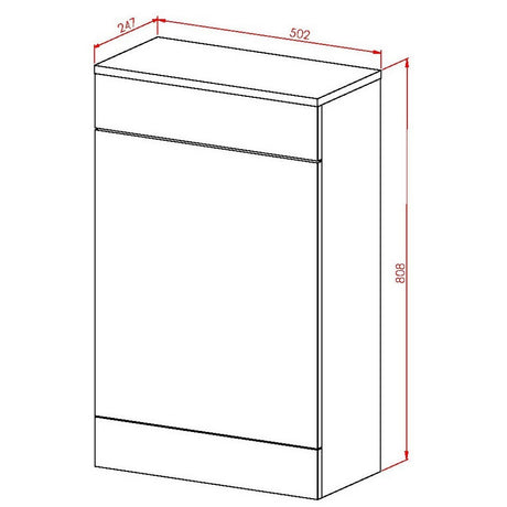 Scudo Empire Matt Anthracite 500mm WC Unit dimensions