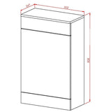 Scudo Empire Matt Twilight Blue 500mm WC Unit dimensions
