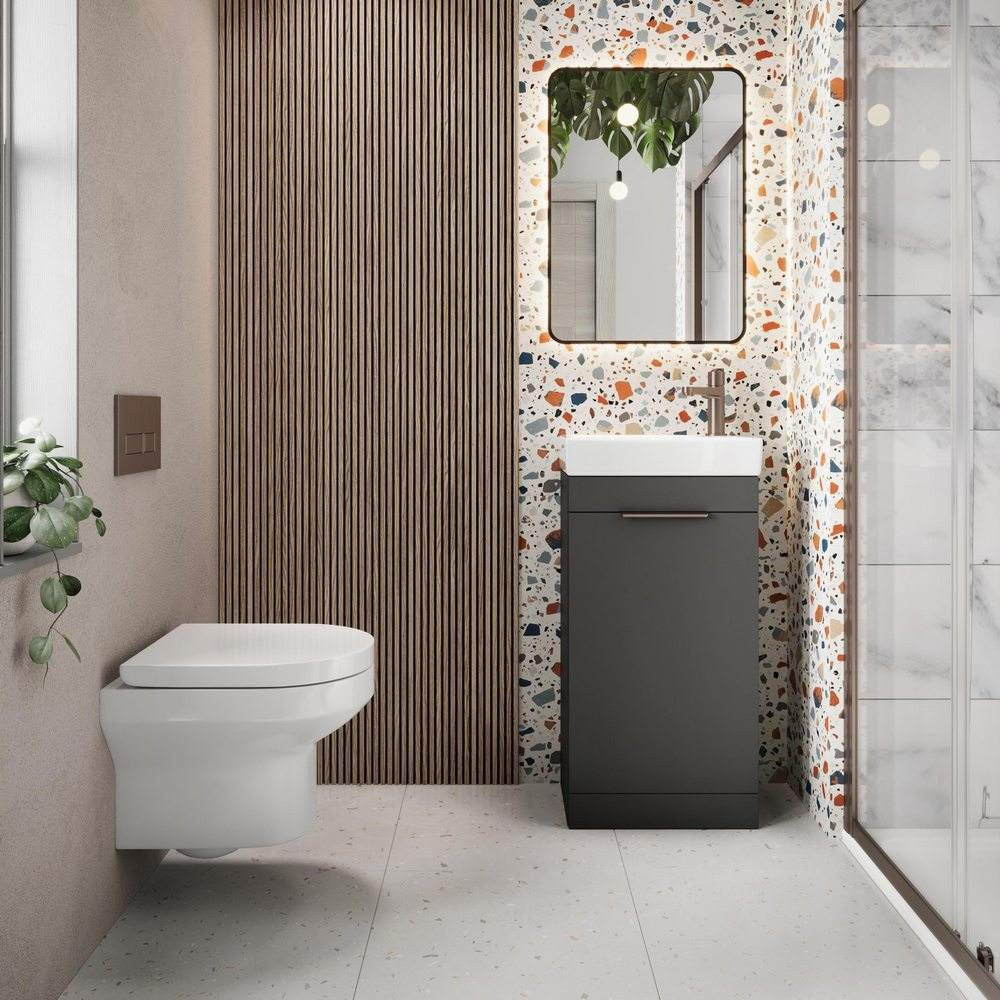 Scudo Esme 450mm Dust Grey Cloakroom Vanity Unit with Basin LIFESTYLE