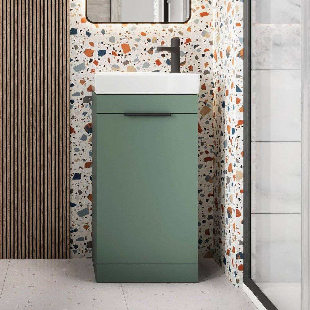 Scudo Esme 450mm Reed Green Cloakroom Vanity Unit with Basin lifestyle