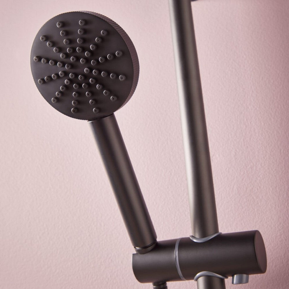 Scudo Exposed Shower Riser Rail in Matt Black lifestyle 