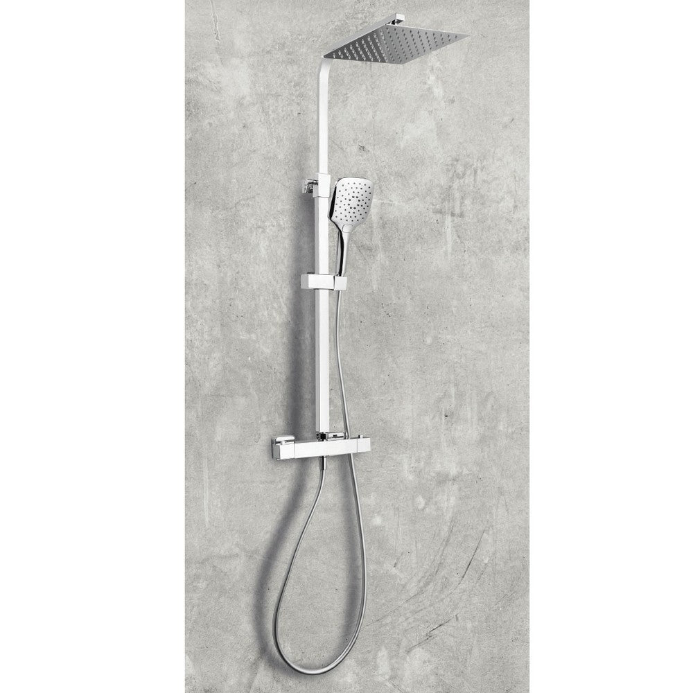 Scudo Helier Chrome Square Cool Touch Rigid Riser Shower
