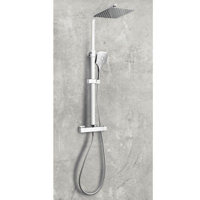 Scudo Helier Chrome Square Cool Touch Rigid Riser Shower