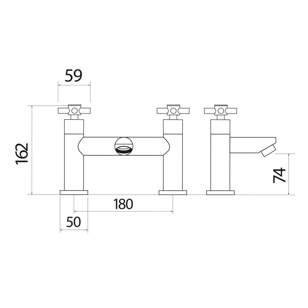 Scudo Kross Chrome Bath Filler Dimensions