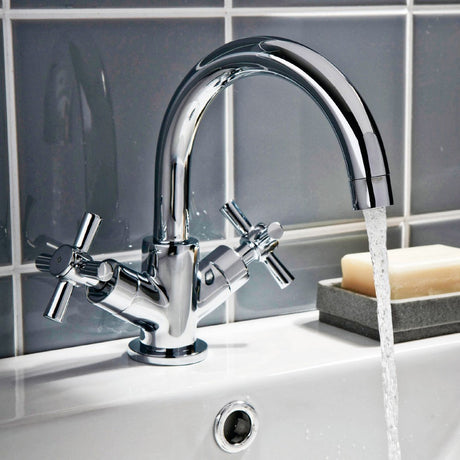 Scudo Kross Mono Basin Chrome Mixer with Push Waste lifestyle