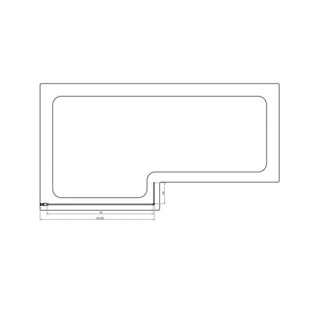 Scudo L Shaped  1400 x 830mm Bath Screen in Chrome dimensions