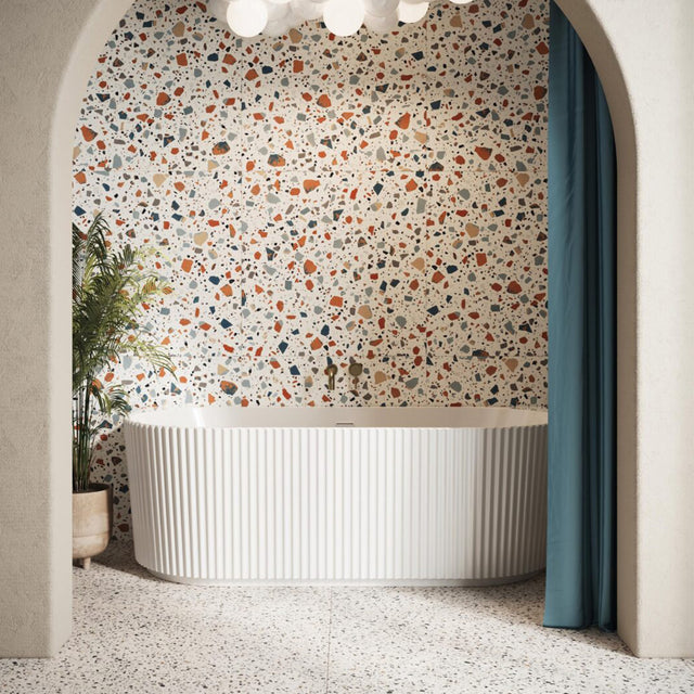 Scudo Labyrinth 1700 x 780mm Fluted Back to Wall Bath