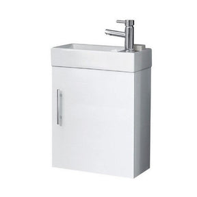 Scudo Lanza 400mm Gloss White Wall Hung Cloakroom Vanity Unit With Basin