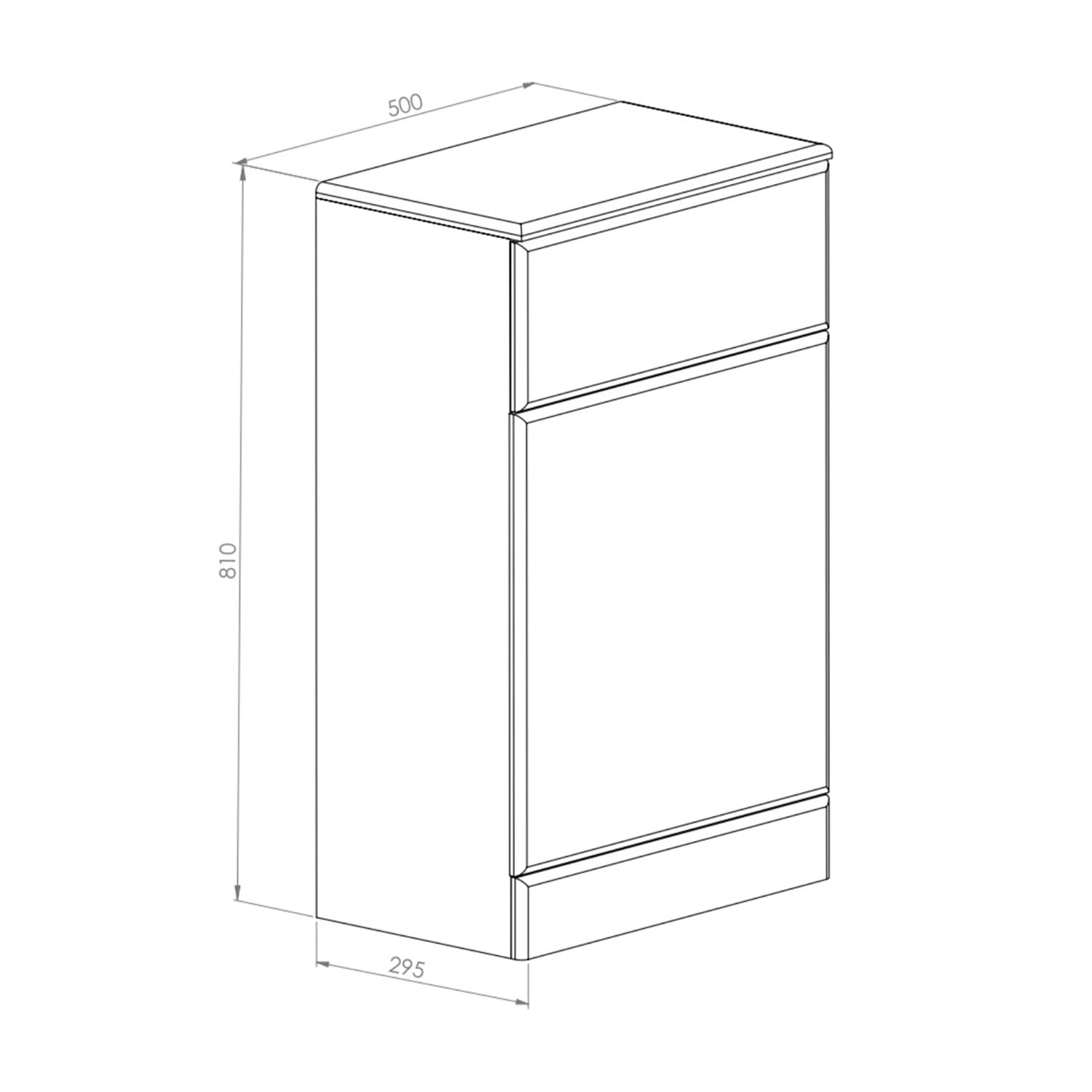 Scudo Lanza 500mm WC Unit in Gloss White dimensions
