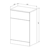 Scudo Lanza 600mm WC Unit in Gloss White dimensions