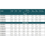 Scudo Life Black Towel Radiator Spec Table