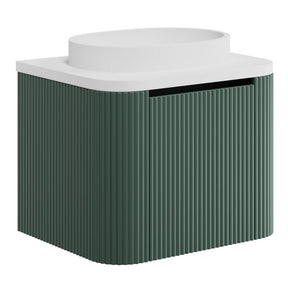 Scudo Linea Curve 600mm Wall Hung Vanity Unit in Reed Green
