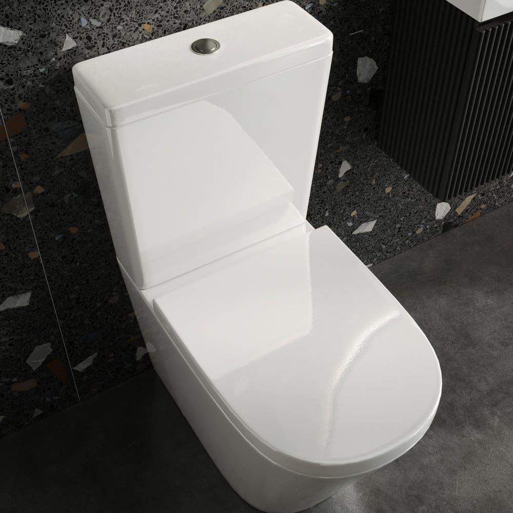 Scudo Linea Rimless Close Coupled Back to Wall Pan and Soft Close Seat Top View