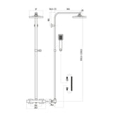 Scudo Lunar Black Square Rigid Riser Shower Dimensions