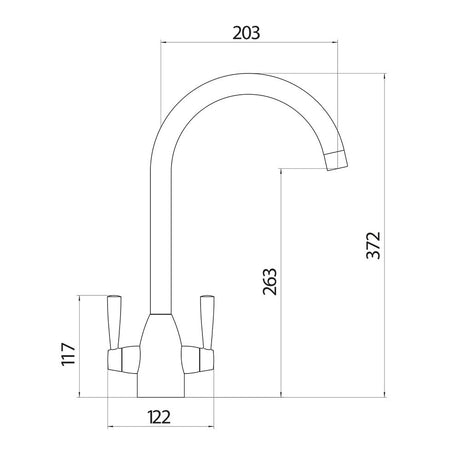 Scudo Marlo Kitchen Tap in Brushed Nickel Dimensions