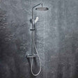 Scudo Messi Chrome Round Cool Touch Rigid Riser Shower