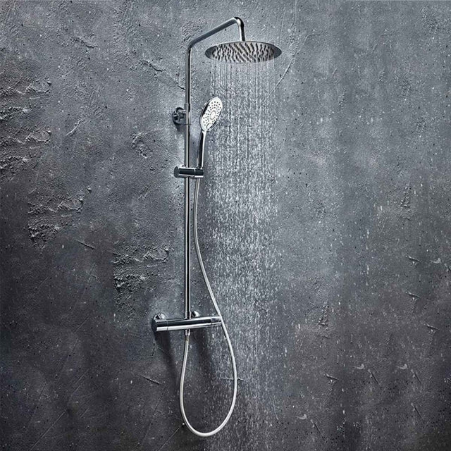 Scudo Messi Chrome Round Cool Touch Rigid Riser Shower