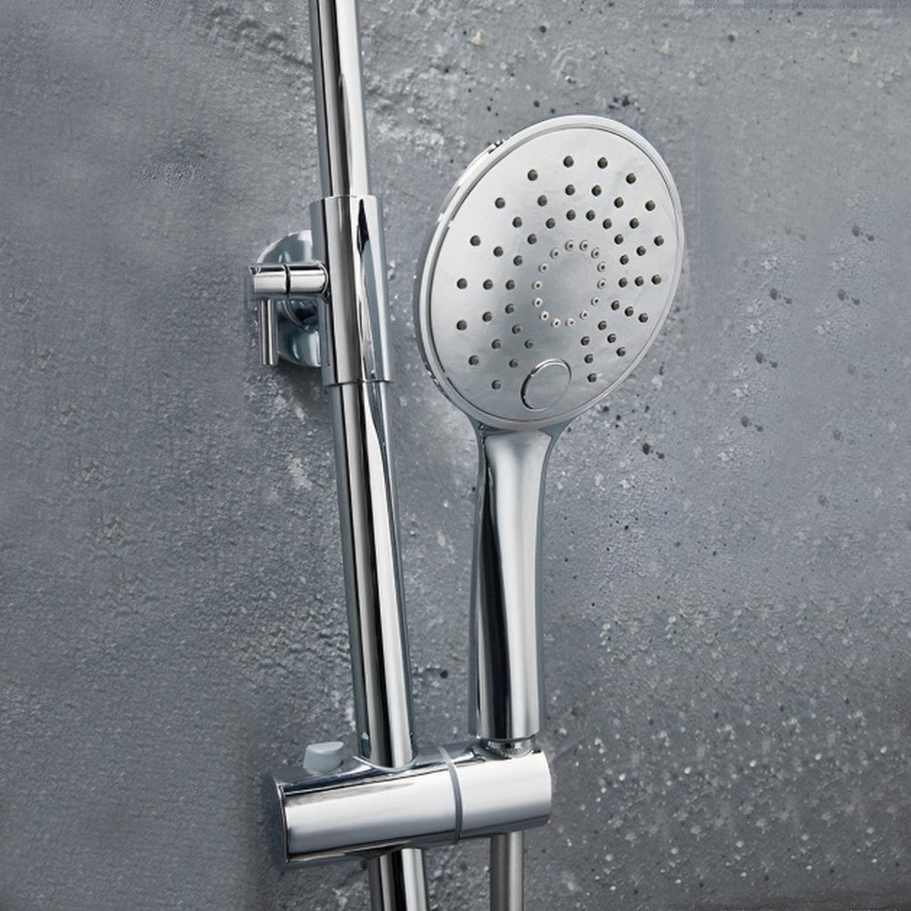 Scudo Messi Chrome Round Cool Touch Rigid Riser Shower Handset