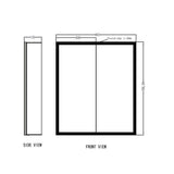 Scudo Mia LED 800 x 700mm Mirror Cabinet Double Door dimensions