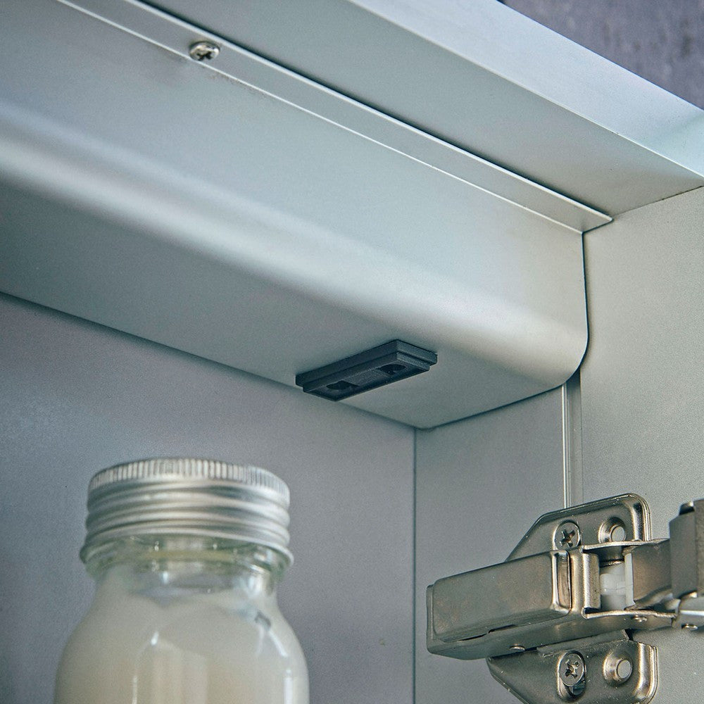 Scudo Mia LED 800 x 700mm Mirror Cabinet Double Door inside