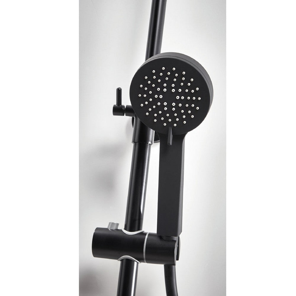 Scudo Middleton Round Rigid Riser Shower in Black Handset