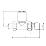 Scudo Modern Straight Black Radiator Valves dimensions