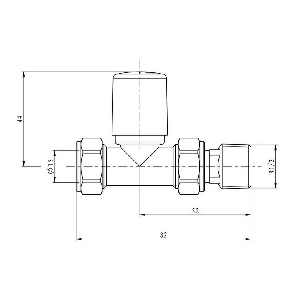 Scudo Modern Straight Chrome Radiator Valves dimensions