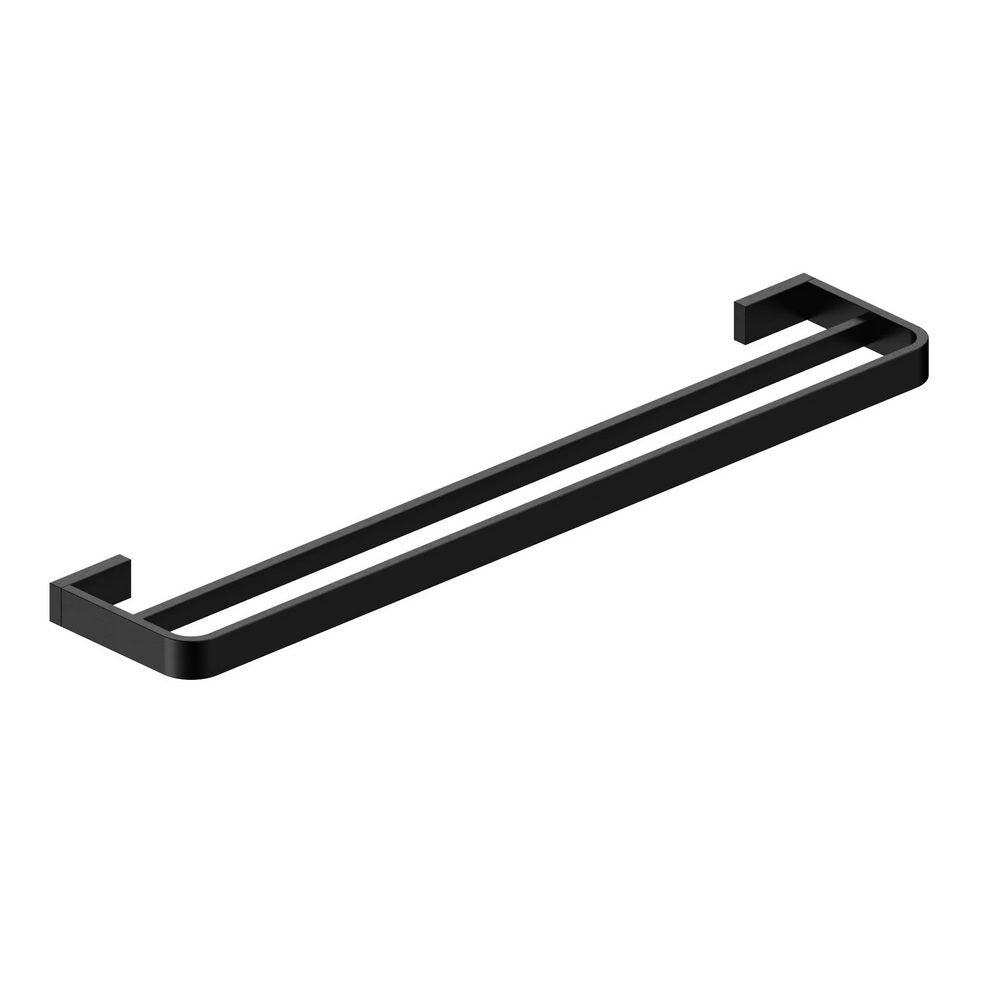 Scudo Mono Double Towel Rail Matt Black