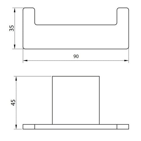 Scudo Mono Robe Hook Matt Black Dimensions