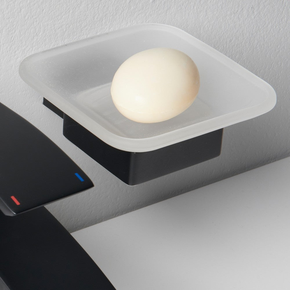 Scudo Mono Soap Dish Holder Matt Black Lifestyle