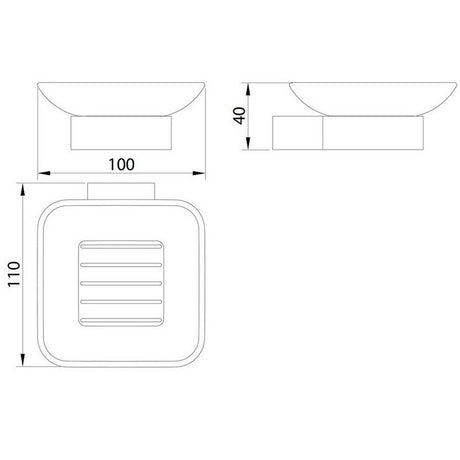 Scudo Mono Soap Dish Holder Matt Black Dimensions