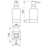Scudo Mono Soap Dispenser Matt Black Dimensions
