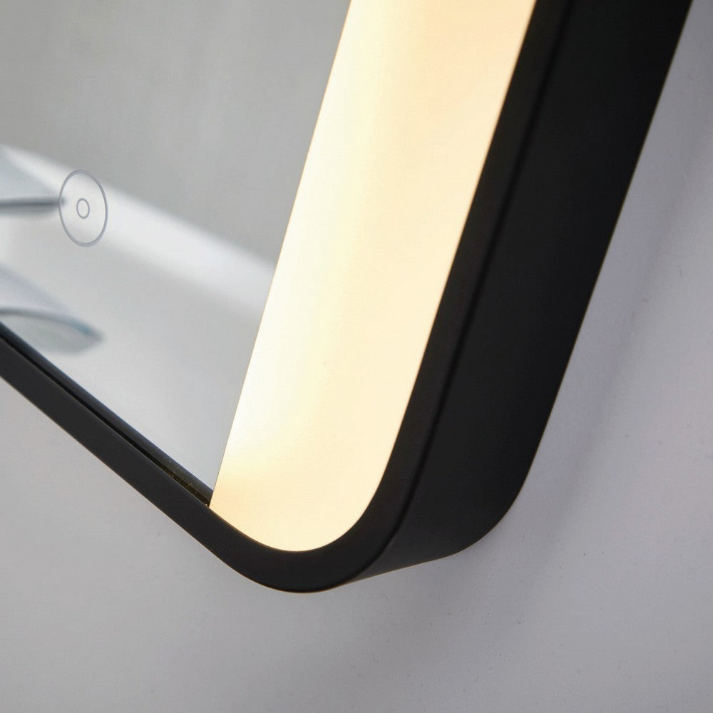 Scudo Mono Soft Square LED 500 x 700mm Bathroom Mirror Closeup